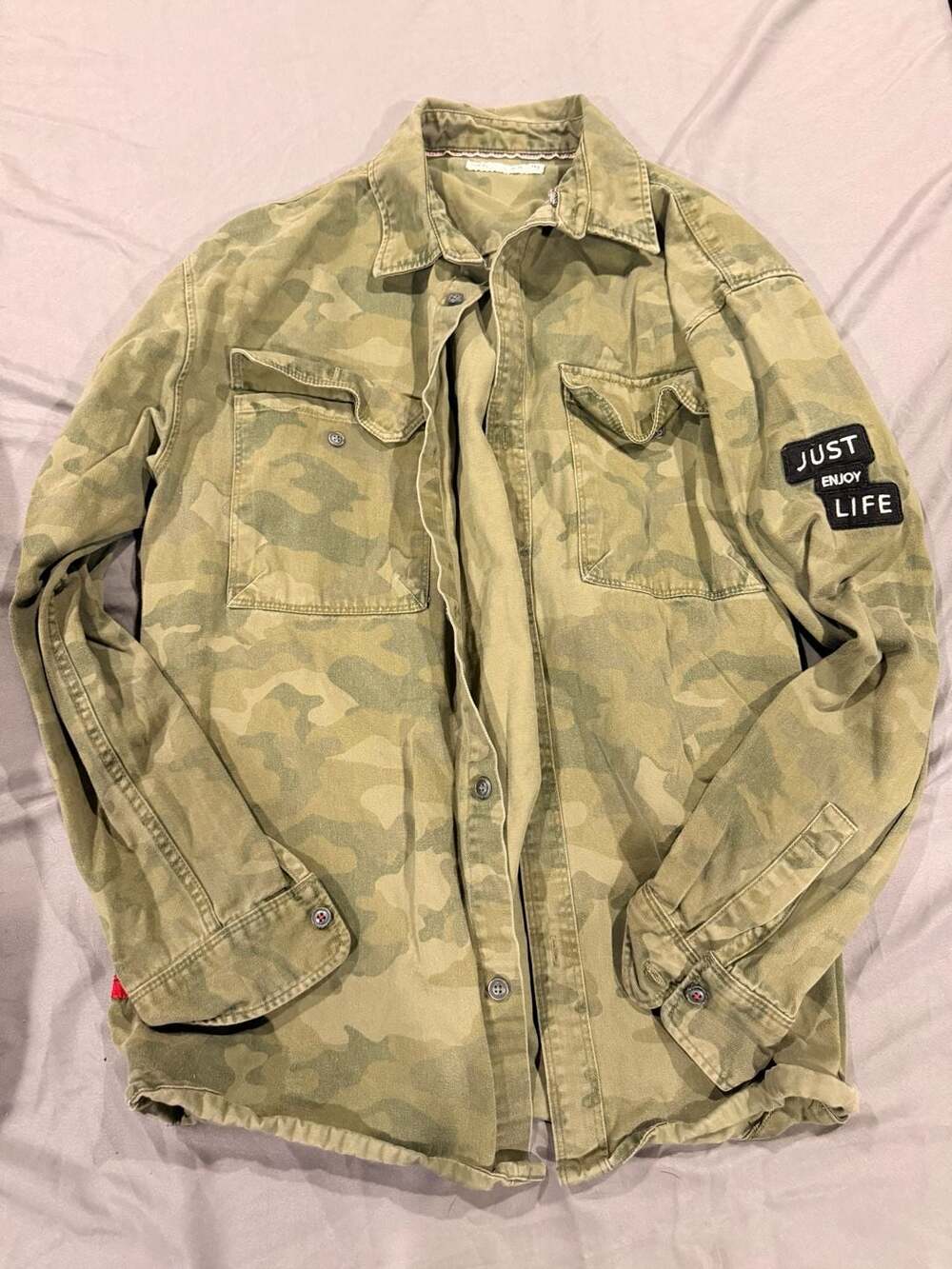 Zara Kids Camouflage Button-Up Shirt Size 13-14